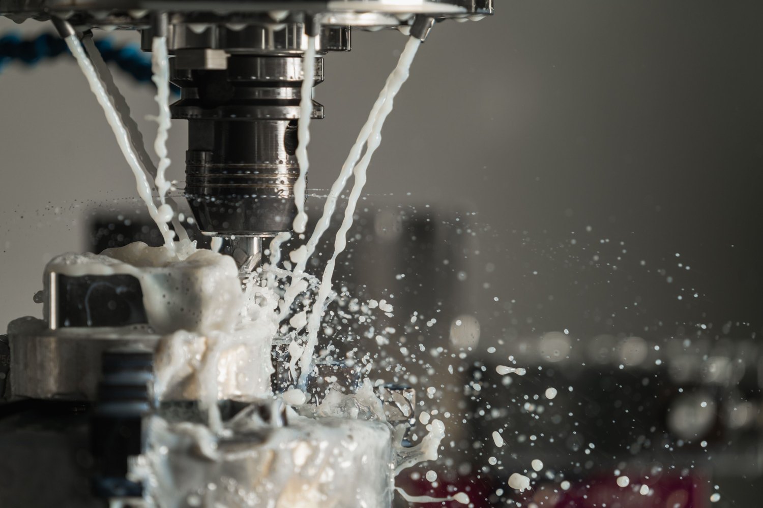 CNC machining with coolant during prototype production